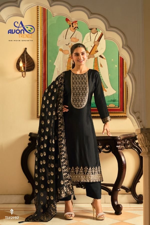 Avon Trendz Tilla Black Beauty Silk Salwar Suit 2192
