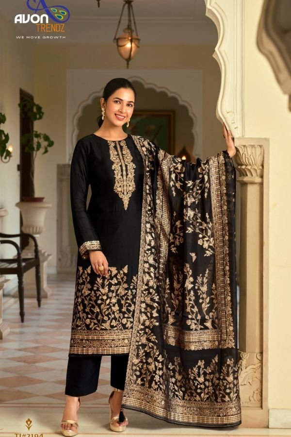 Avon Trendz Tilla Black Beauty Silk Salwar Suit 2194