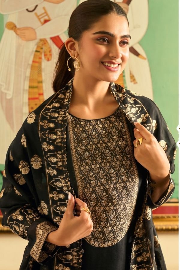 Avon Trendz Tilla Black Beauty Silk Salwar Suit 2192