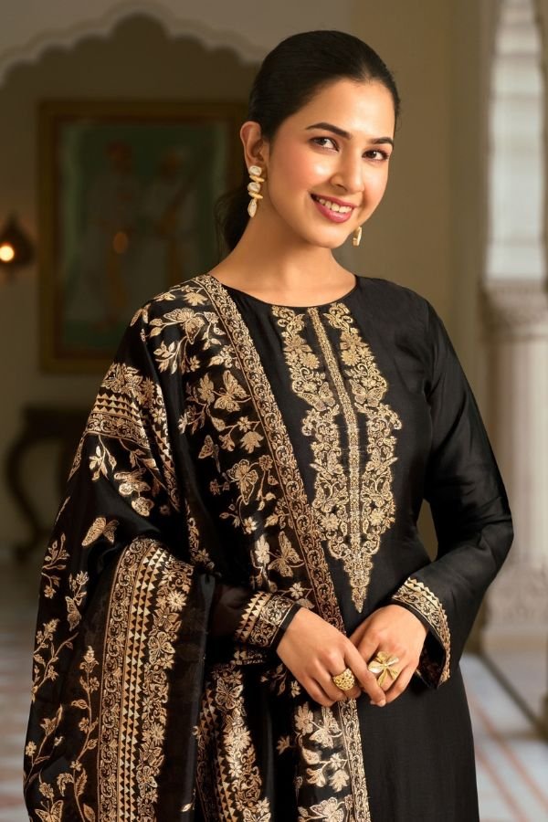 Avon Trendz Tilla Black Beauty Silk Salwar Suit 2194