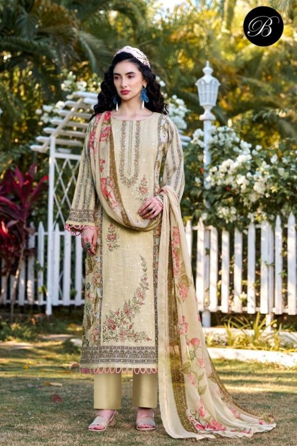 Belliza Designer Studio Rehana 2 Cotton Linen Suit 967-001