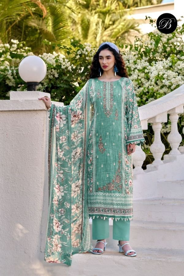 Belliza Designer Studio Rehana 2 Cotton Linen Suit 967-003