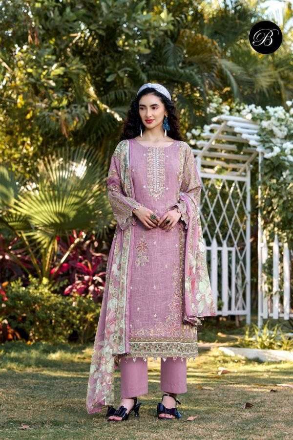 Belliza Designer Studio Rehana 2 Cotton Linen Suit 967-004