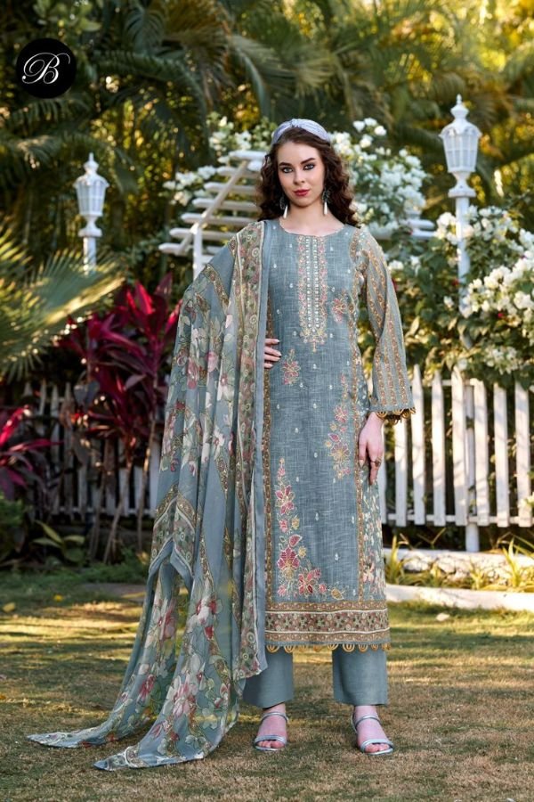 Belliza Designer Studio Rehana 2 Cotton Linen Suit 967-005