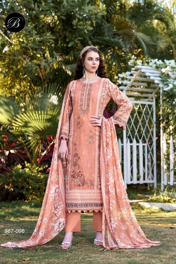 Belliza Designer Studio Rehana 2 Cotton Linen Suit 967-006