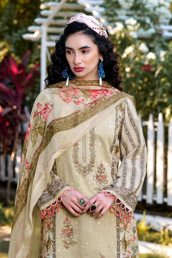 Belliza Designer Studio Rehana 2 Cotton Linen Suit 967-001