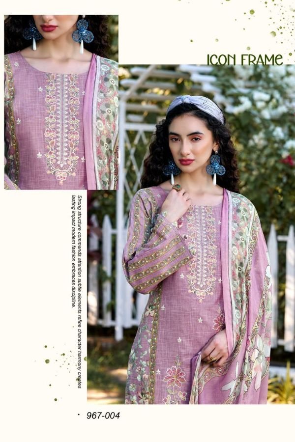 Belliza Designer Studio Rehana 2 Cotton Linen Suit 967-004