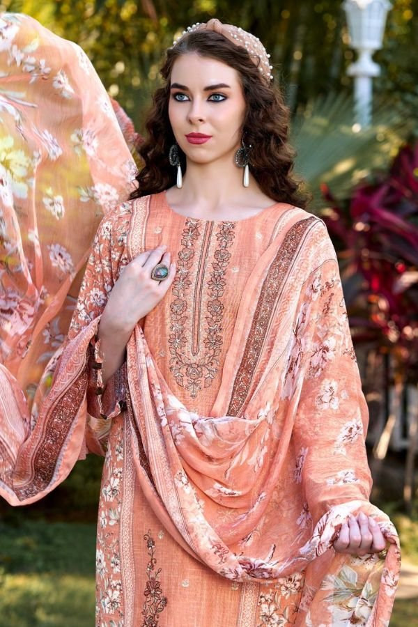 Belliza Designer Studio Rehana 2 Cotton Linen Suit 967-006