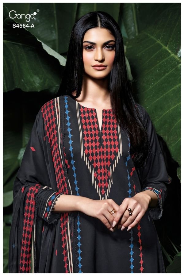 Ganga Fashion Aaeva S4564 Cotton Satin Ladies Suit S4564-A