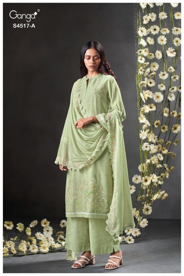 Ganga Fashion Aashraya S4517 Premium Pure Mul Suit S4517-A