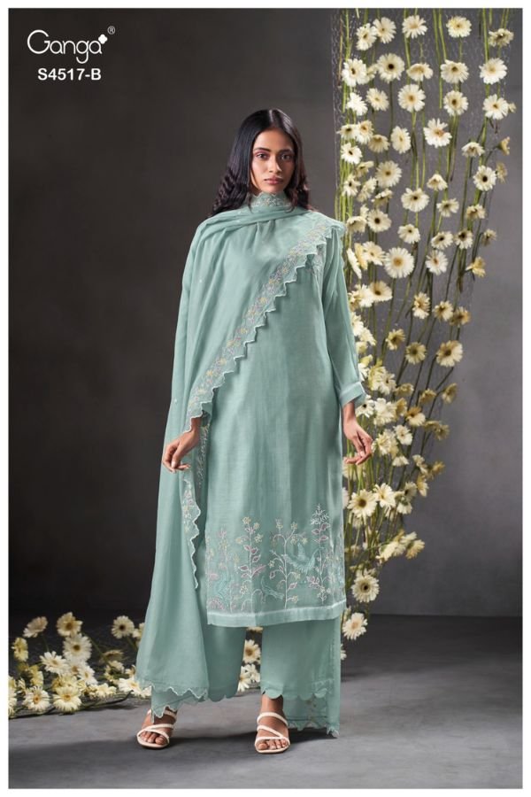 Ganga Fashion Aashraya S4517 Premium Pure Mul Suit S4517-B