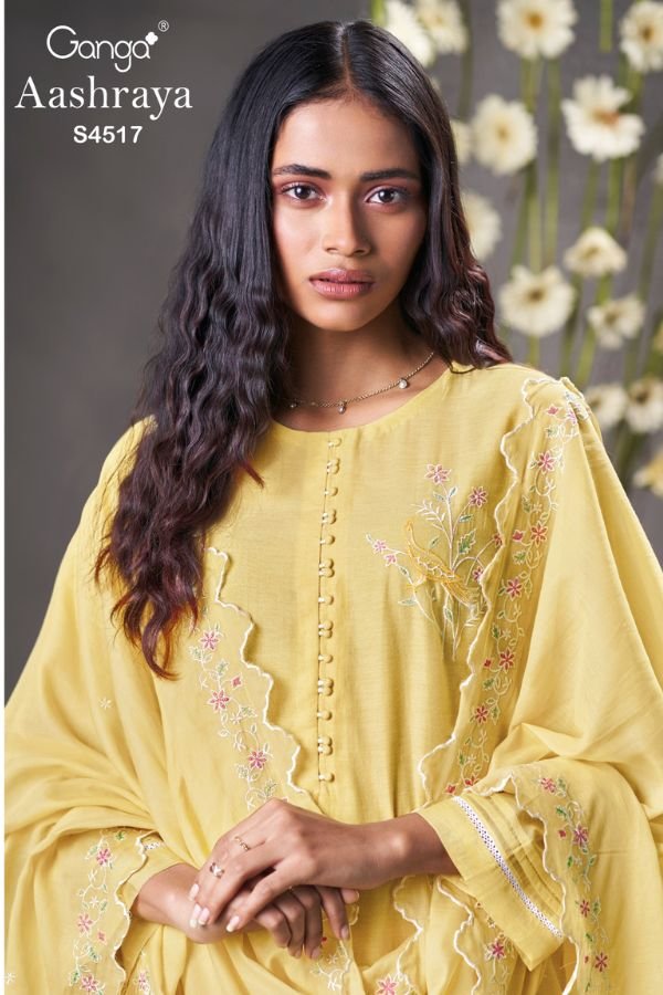 Ganga Fashion Aashraya S4517 Premium Pure Mul Suit S4517-D