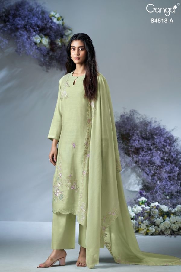 Ganga Fashion Aayra S4513 Pure Mul Ladies Suit S4513-A