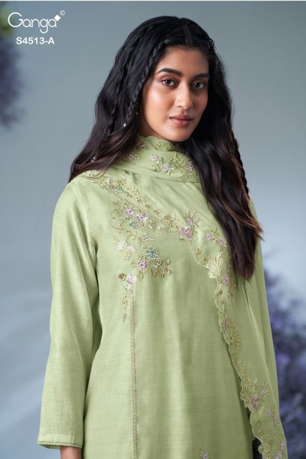 Ganga Fashion Aayra S4513 Pure Mul Ladies Suit S4513-A