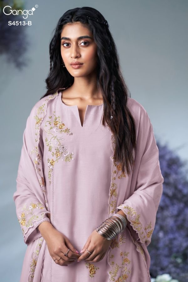 Ganga Fashion Aayra S4513 Pure Mul Ladies Suit S4513-B