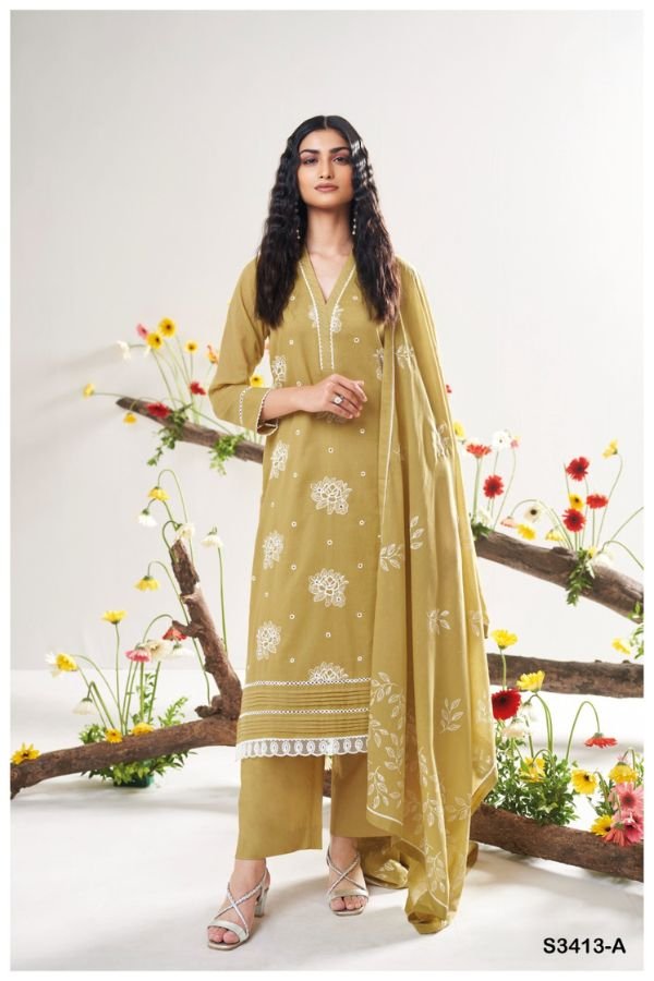 Ganga Fashion Adela S3413 Premium Mal Ladies Suit S3413-A