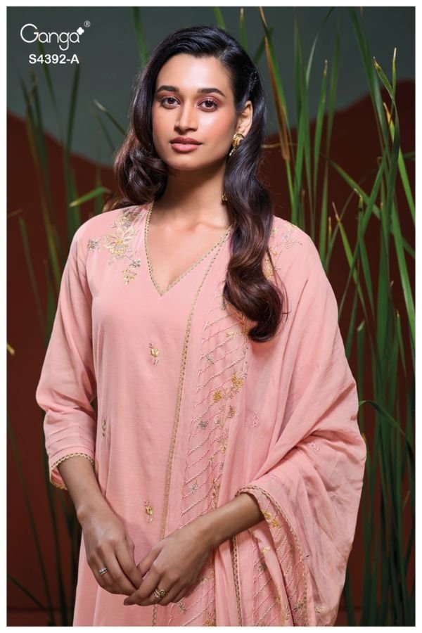 Ganga Fashion Aezra S4392 Premium Pure Mul Suit S4392-A