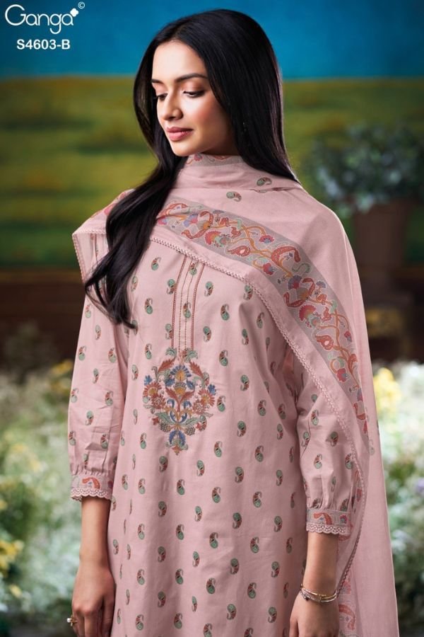 Ganga Fashion Aivyra S4603 Cotton Ladies Suit S4603-B
