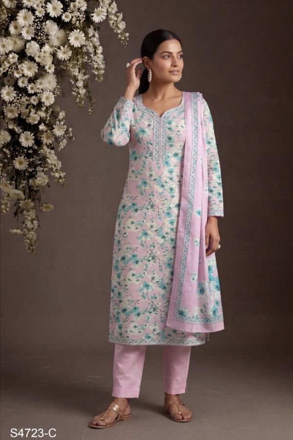 Ganga Fashion Bianca S4723 Premium Cotton Suit S4723-C