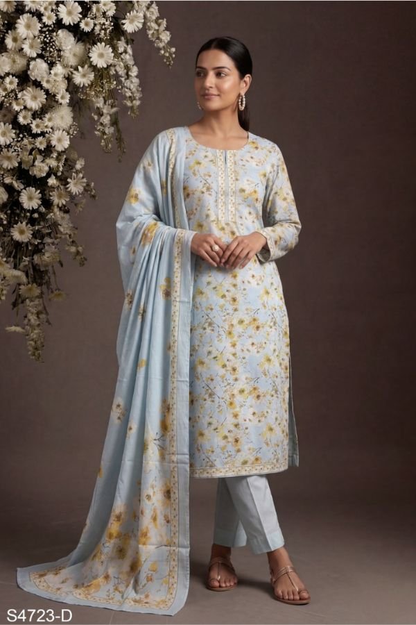 Ganga Fashion Bianca S4723 Premium Cotton Suit S4723-D