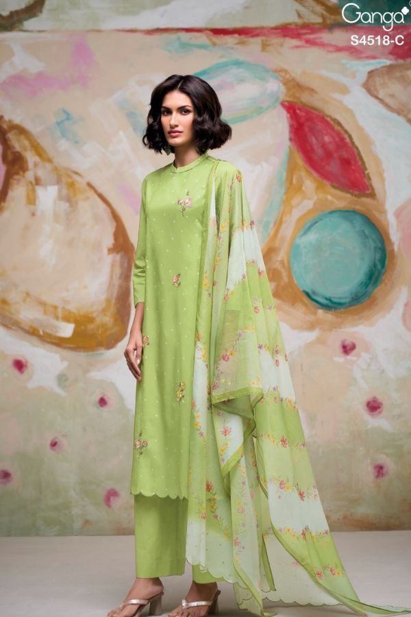 Ganga Fashion Billie S4518 Cotton Ladies Suit S4518-C