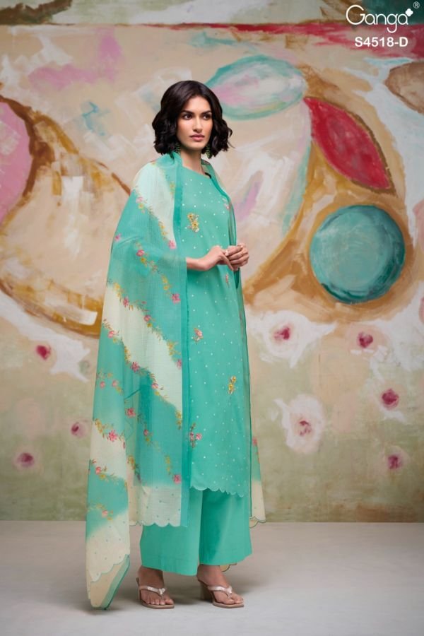 Ganga Fashion Billie S4518 Cotton Ladies Suit S4518-D
