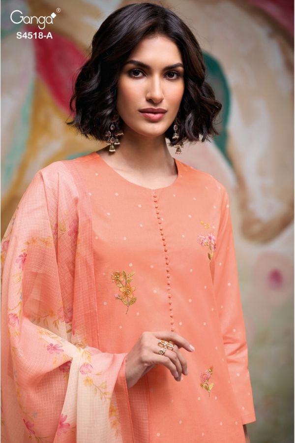 Ganga Fashion Billie S4518 Cotton Ladies Suit S4518-A