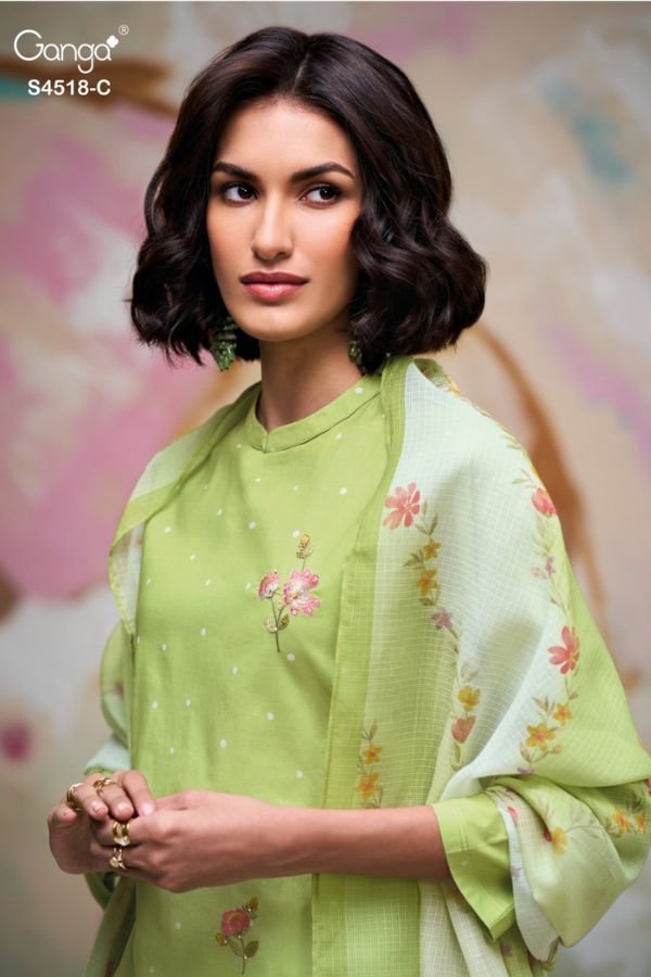 Ganga Fashion Billie S4518 Cotton Ladies Suit S4518-C