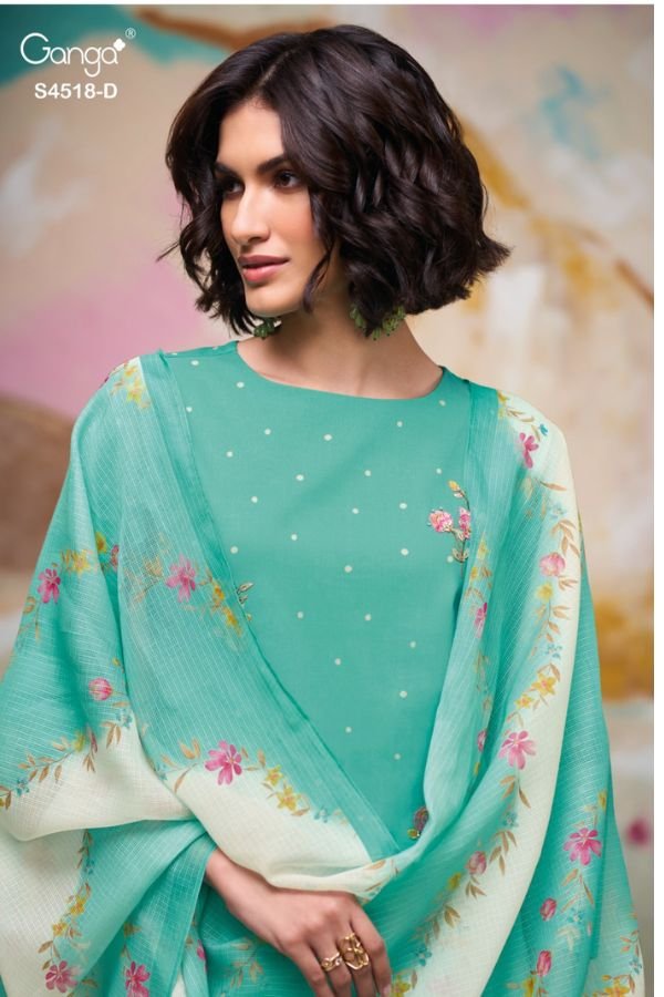 Ganga Fashion Billie S4518 Cotton Ladies Suit S4518-D