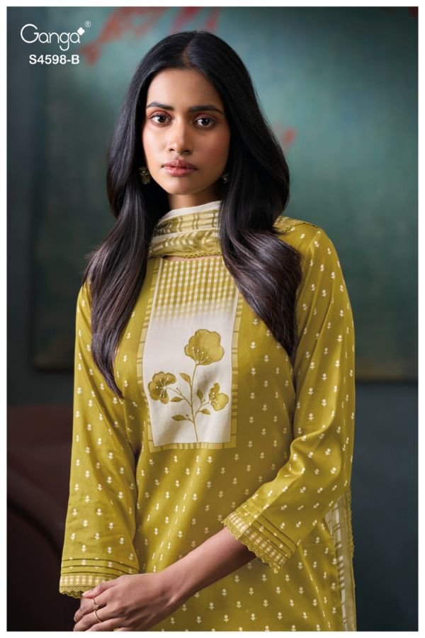 Ganga Fashion Binal S4598 Cotton Satin Ladies Suit S4598-B