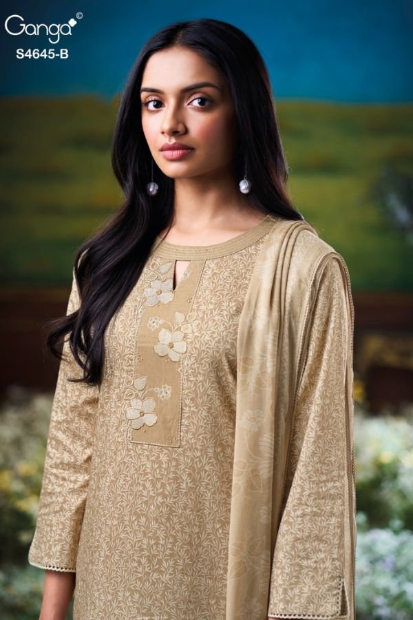 Ganga Fashion Binalee S4645 Cotton Ladies Suit S4645-B