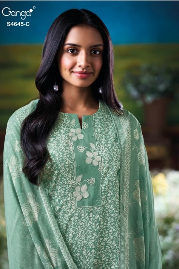 Ganga Fashion Binalee S4645 Cotton Ladies Suit S4645-C