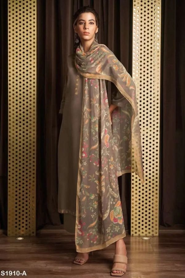 Ganga Fashion Brynne S1910 Cotton Silk Ladies Suit S1910-A