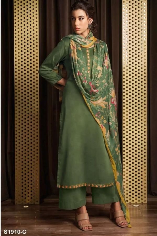 Ganga Fashion Brynne S1910 Cotton Silk Ladies Suit S1910-C