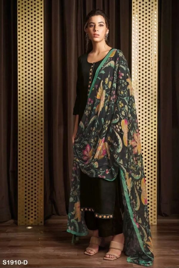 Ganga Fashion Brynne S1910 Cotton Silk Ladies Suit S1910-D