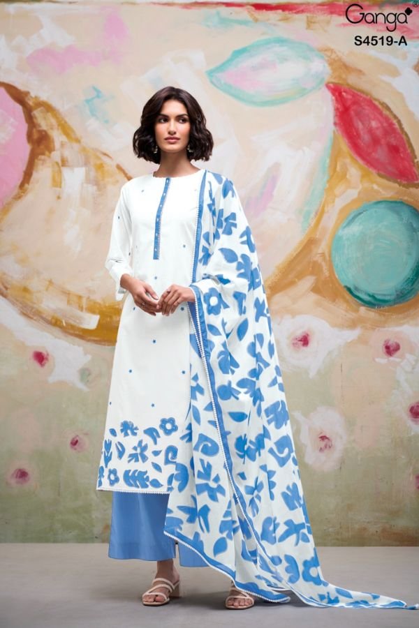 Ganga Fashion Canshi S4519 Cotton Ladies Suit S4519-A