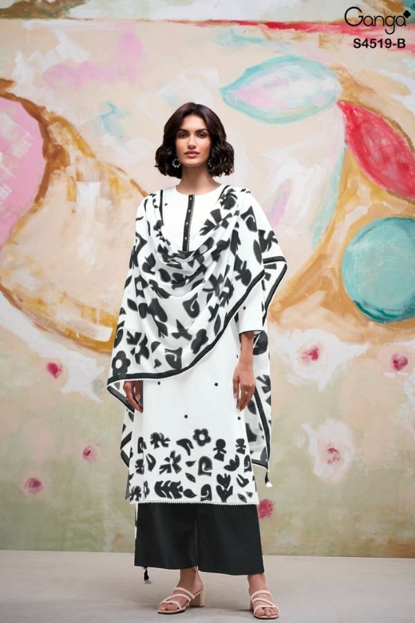 Ganga Fashion Canshi S4519 Cotton Ladies Suit S4519-B