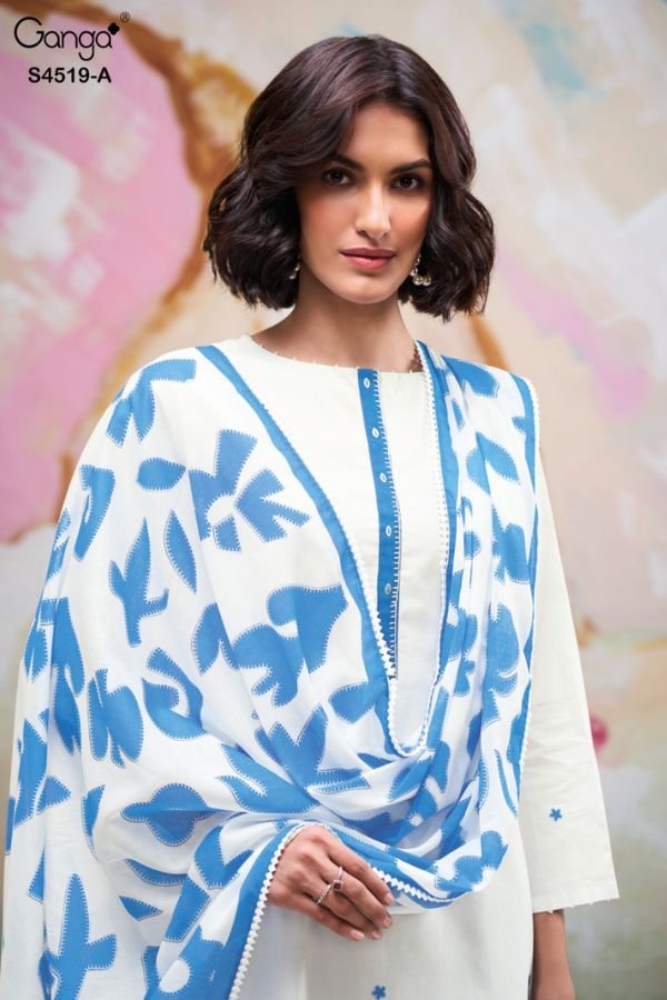 Ganga Fashion Canshi S4519 Cotton Ladies Suit S4519-A
