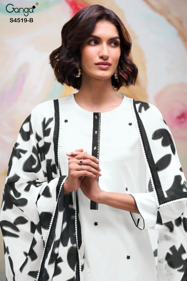 Ganga Fashion Canshi S4519 Cotton Ladies Suit S4519-B