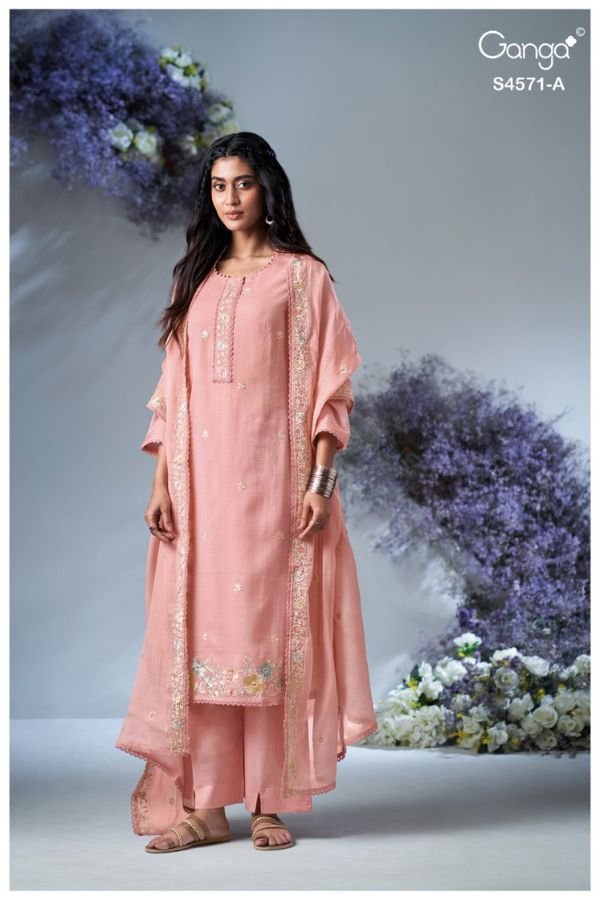 Ganga Fashion Cassia S4571 Pure Kota Ladies Suit S4571-A