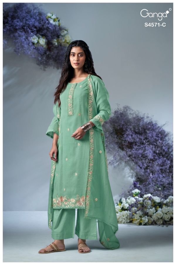 Ganga Fashion Cassia S4571 Pure Kota Ladies Suit S4571-C
