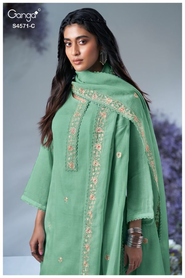 Ganga Fashion Cassia S4571 Pure Kota Ladies Suit S4571-C