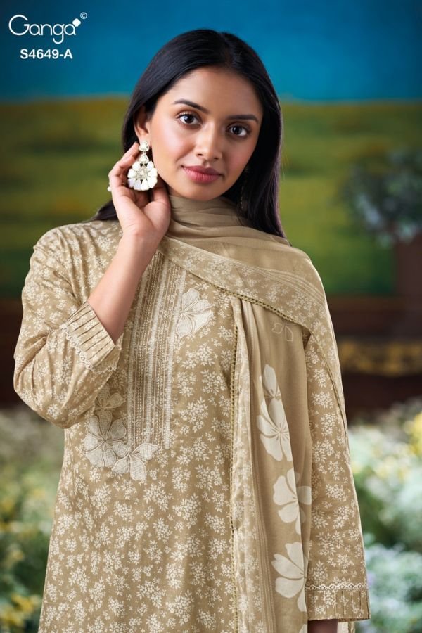 Ganga Fashion Deliaa S4649 Cotton Ladies Suit S4649-A