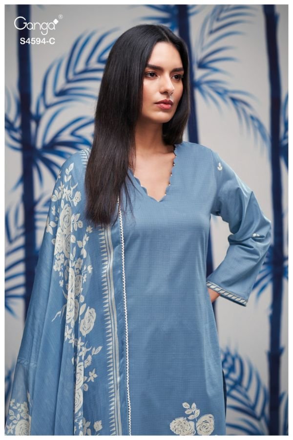 Ganga Fashion Dhyara S4594 Cotton Ladies Suit S4594-C