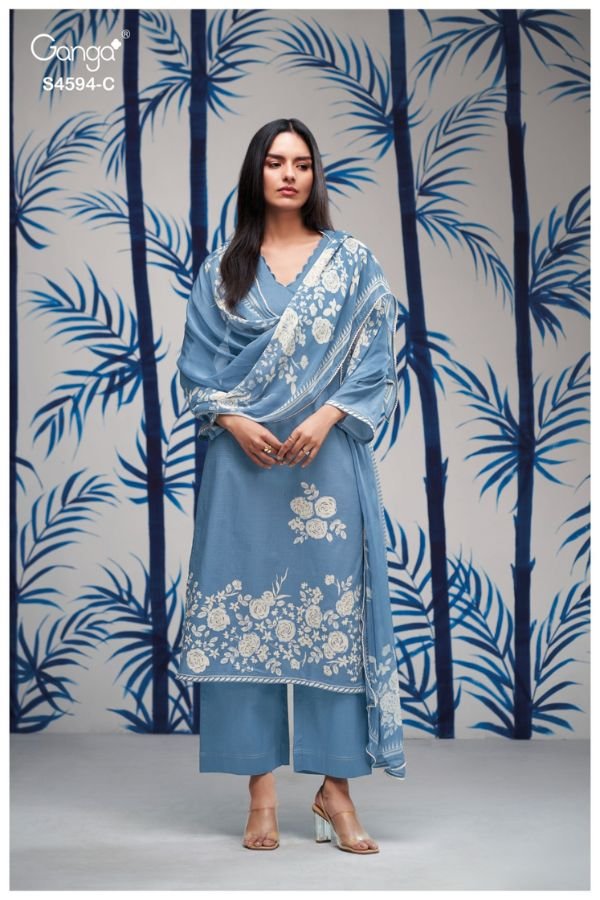 Ganga Fashion Dhyara S4594 Cotton Ladies Suit S4594-C