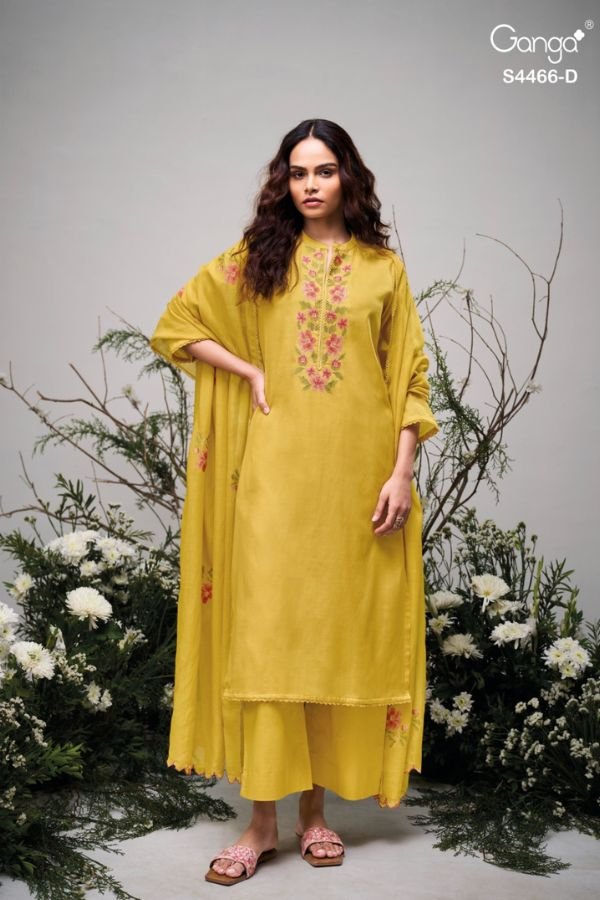 Ganga Fashion Diyanae S4466 Premium Pure Mul Suit S4466-D