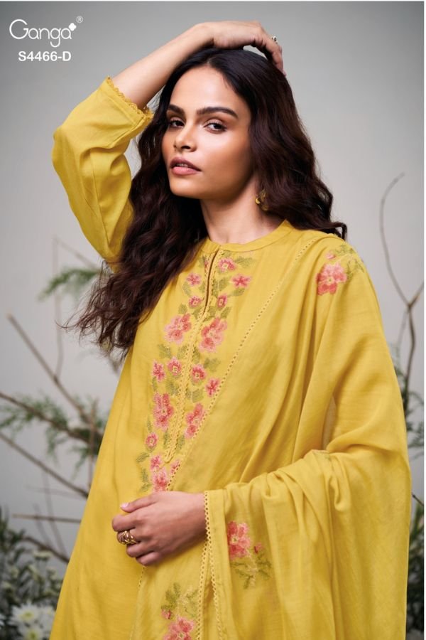 Ganga Fashion Diyanae S4466 Premium Pure Mul Suit S4466-D