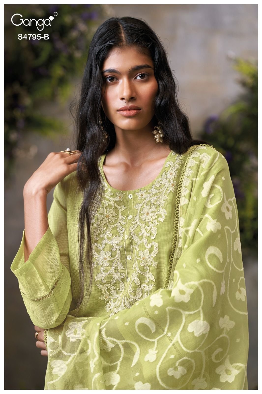 Ganga Fashion Dusnea S4795 Pure Kota Ladies Suit S4795-B