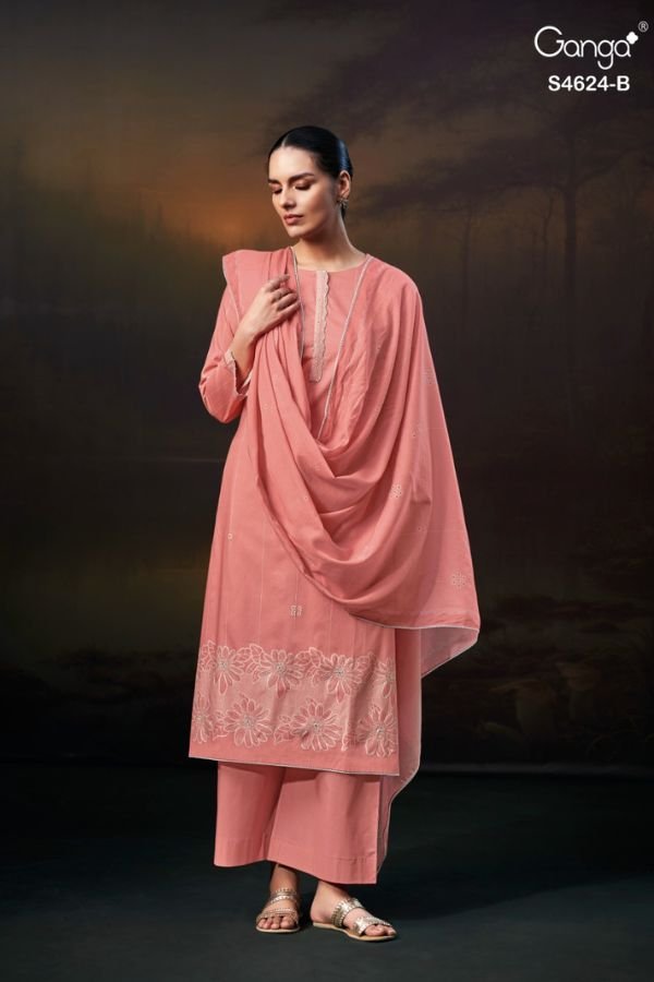 Ganga Fashion Elsya S4624 Premium Cotton Ladies Suit S4624-B