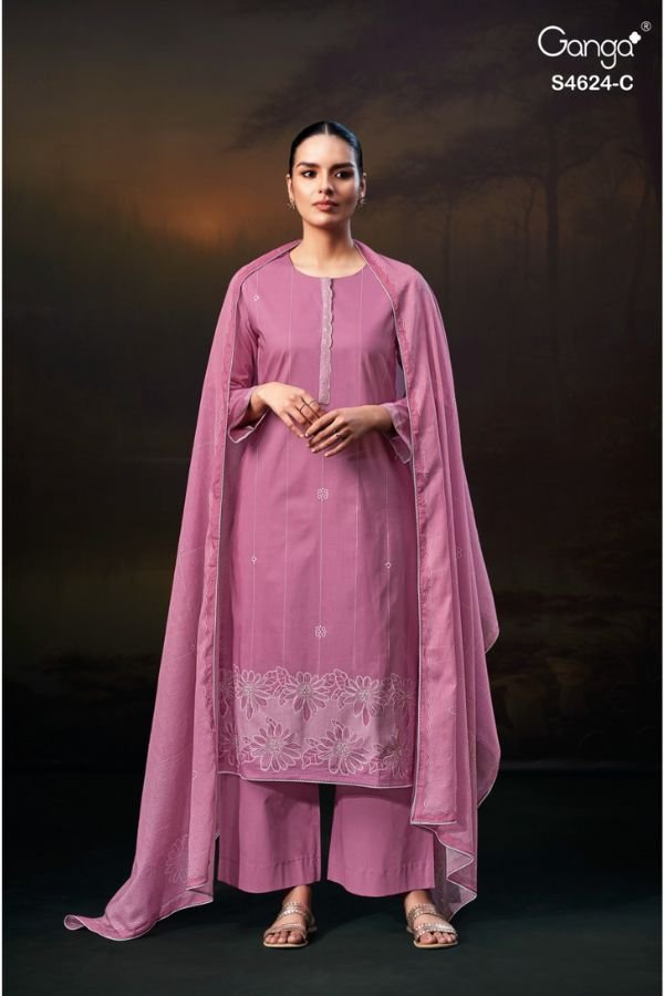 Ganga Fashion Elsya S4624 Premium Cotton Ladies Suit S4624-C